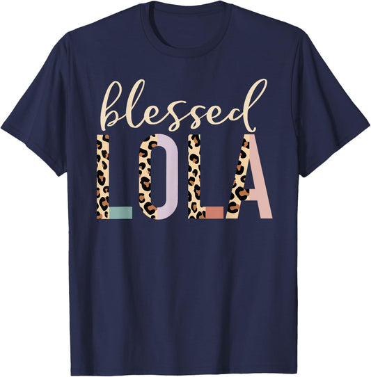 Blessed Lola Cute Leopard Print T-Shirt - T-Shirt | Navy