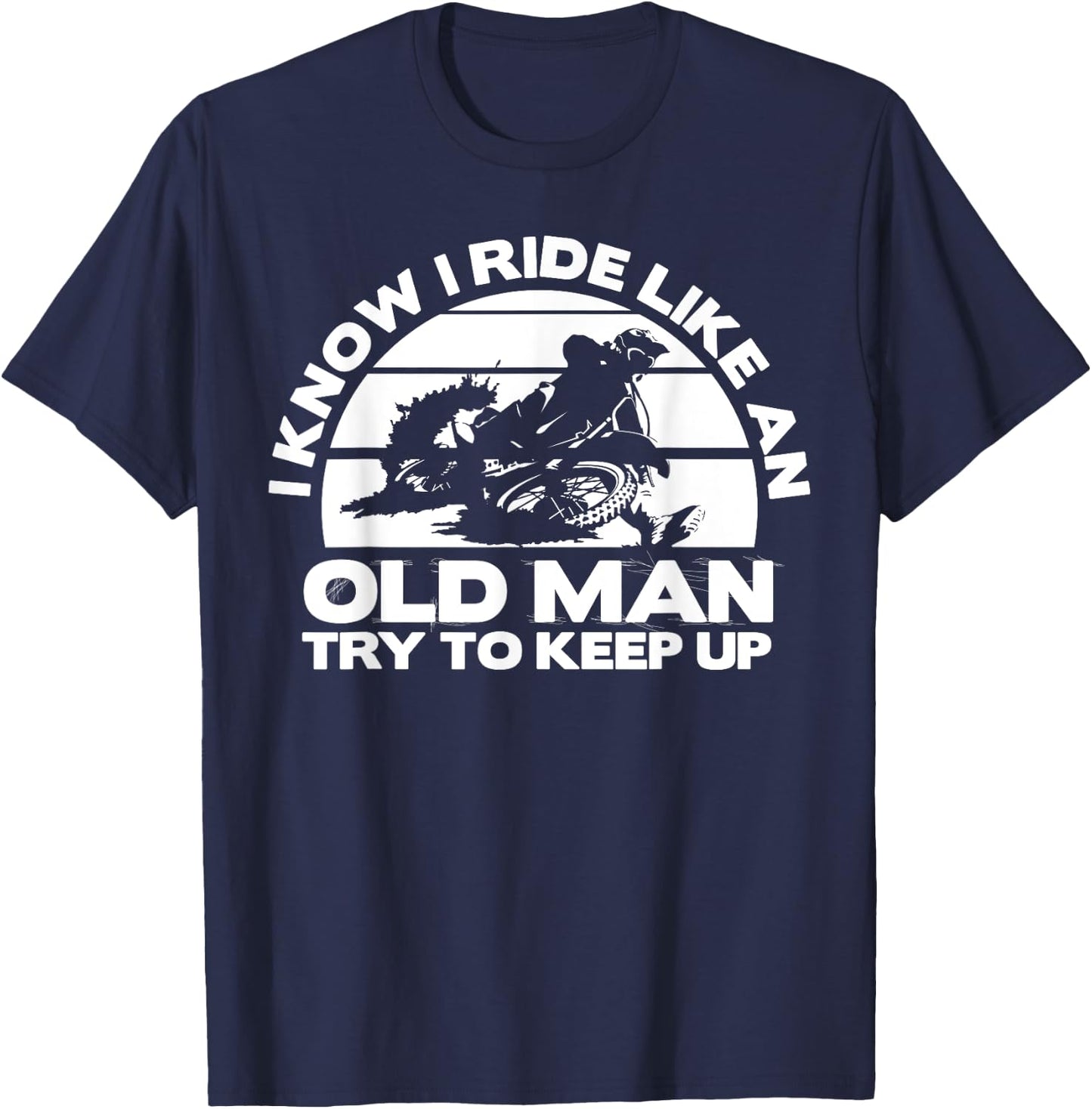 Old Man Bike | Funny Dirtbike Motocross design design T-Shirt - T-Shirt | Navy