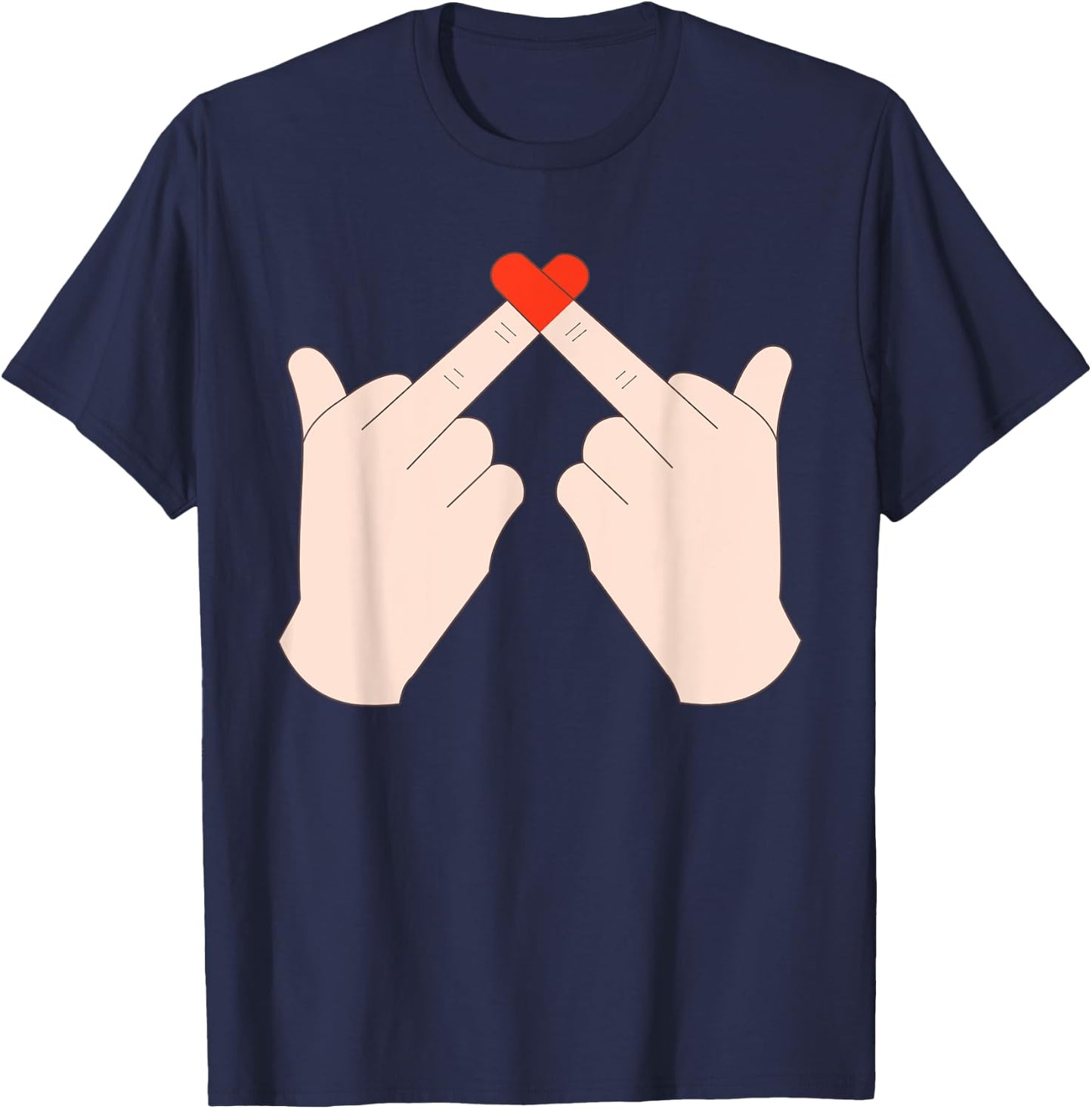 Middle finger with heart funny saying T-Shirt - T-Shirt | Navy