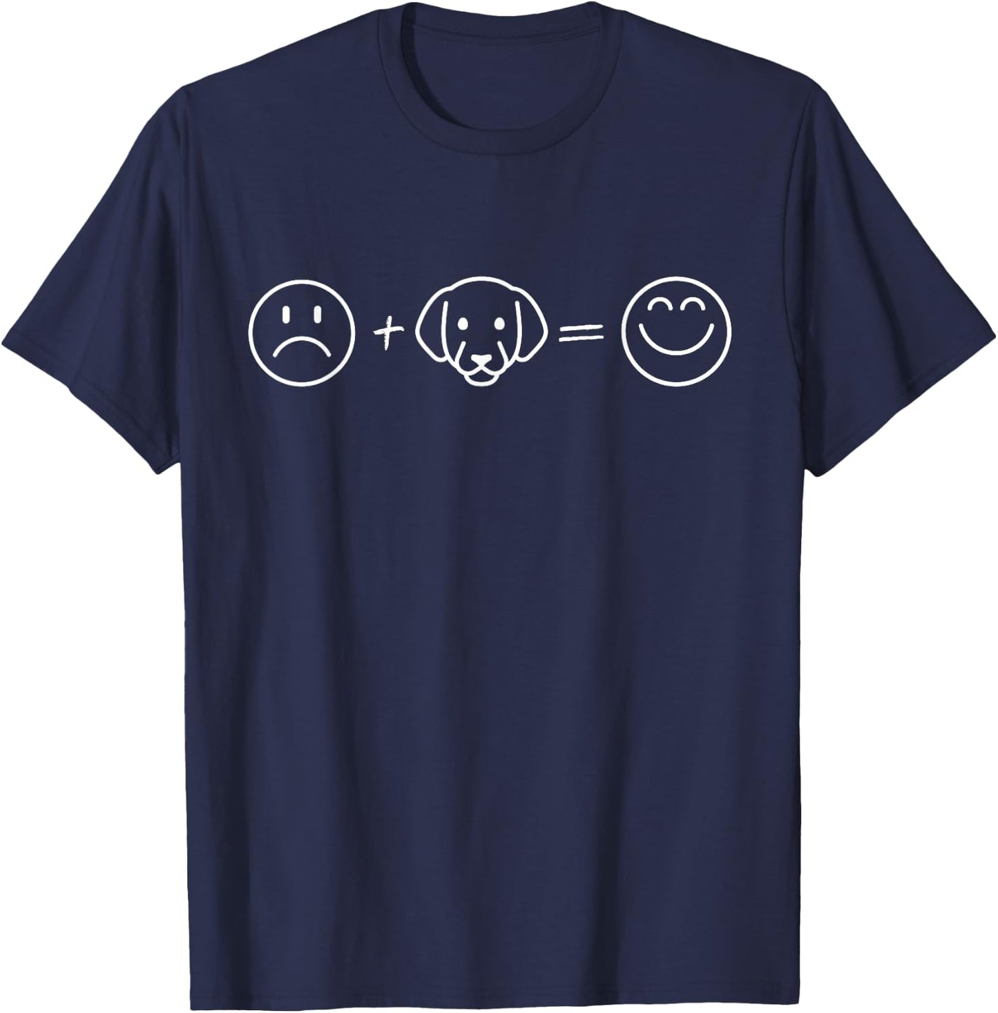 Happy with Dogs Cute Dog Motif T-Shirt - T-Shirt | Navy