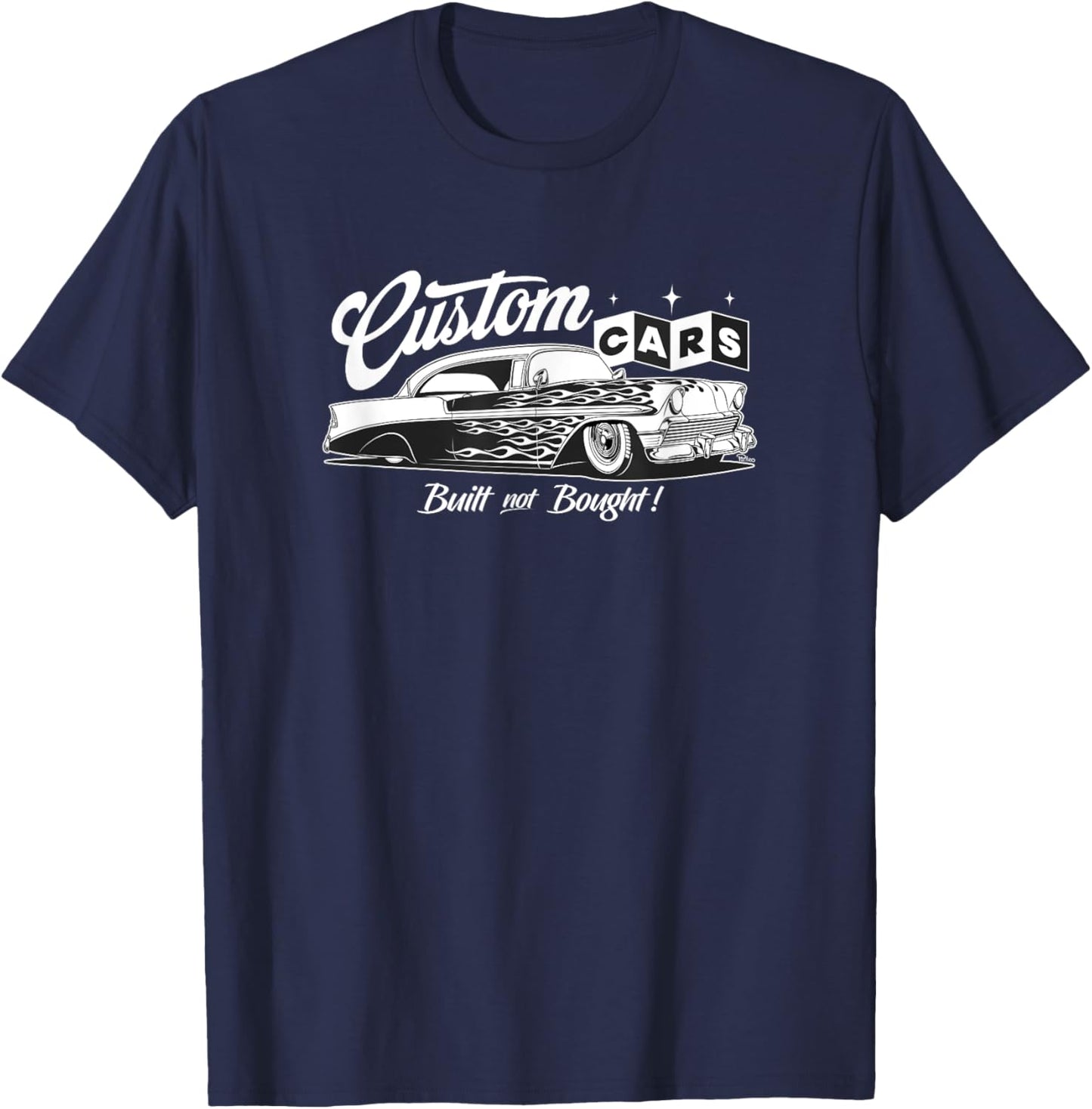 Custom Cars - Built not Bought T-Shirt - T-Shirt | Navy