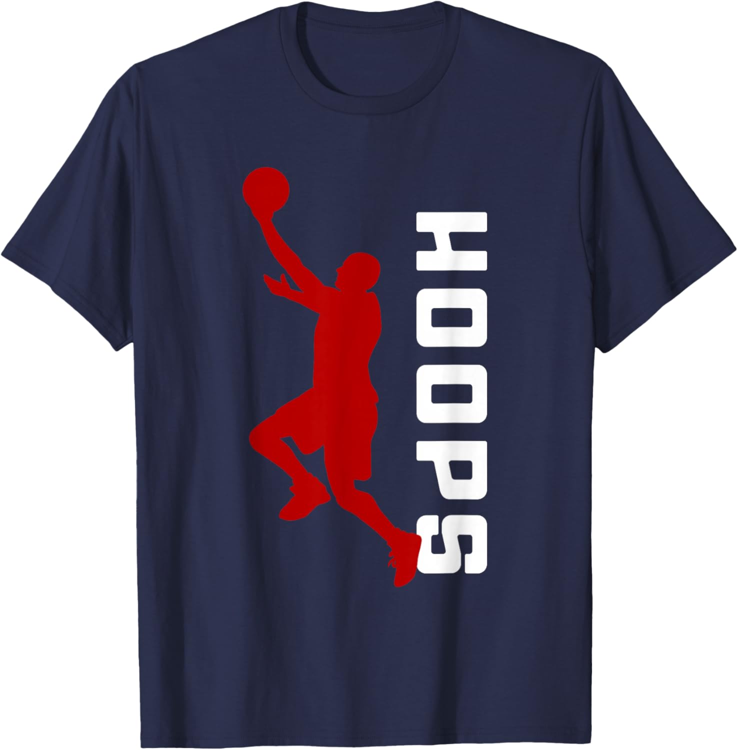 Hoops Basketball Graphic - Basketball T-Shirt - T-Shirt | Navy