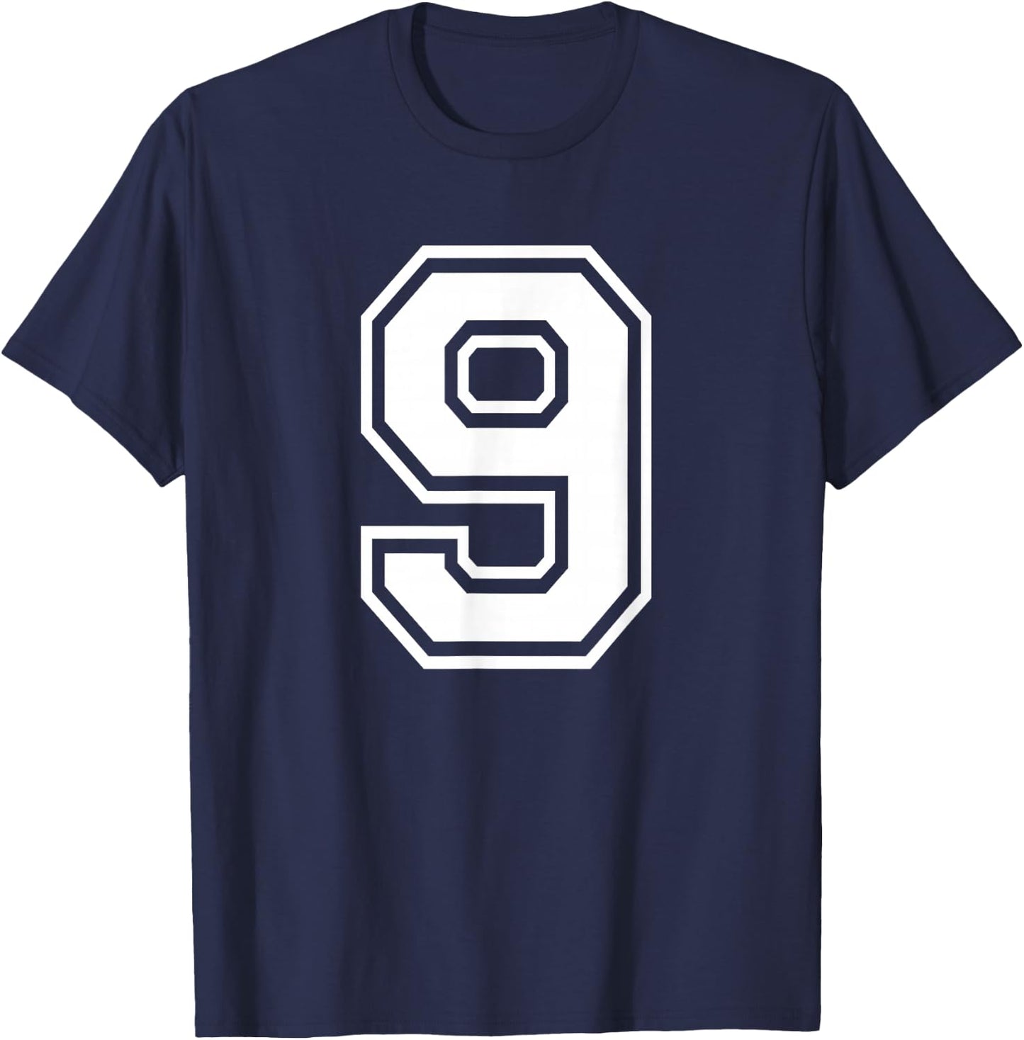 Number 9 Birthday Gift Sports Player Team Numbered Jersey T-Shirt - T-Shirt | Navy