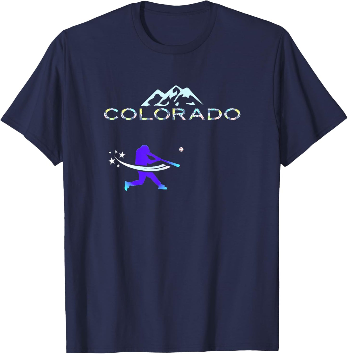 Colorado Rocky Mountain Hometown Baseball Player T-Shirt - T-Shirt | Navy
