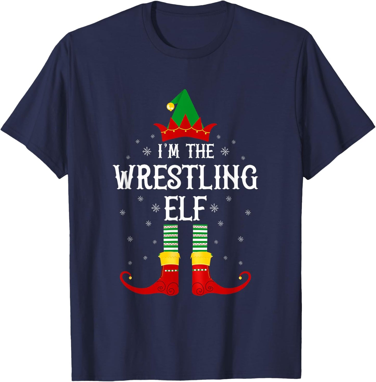 I'm the Wrestling Elf Family Matching Christmas T-Shirt - T-Shirt | Navy