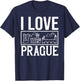 Prague Czech Republic City Skyline Map Travel T-Shirt - T-Shirt | Navy