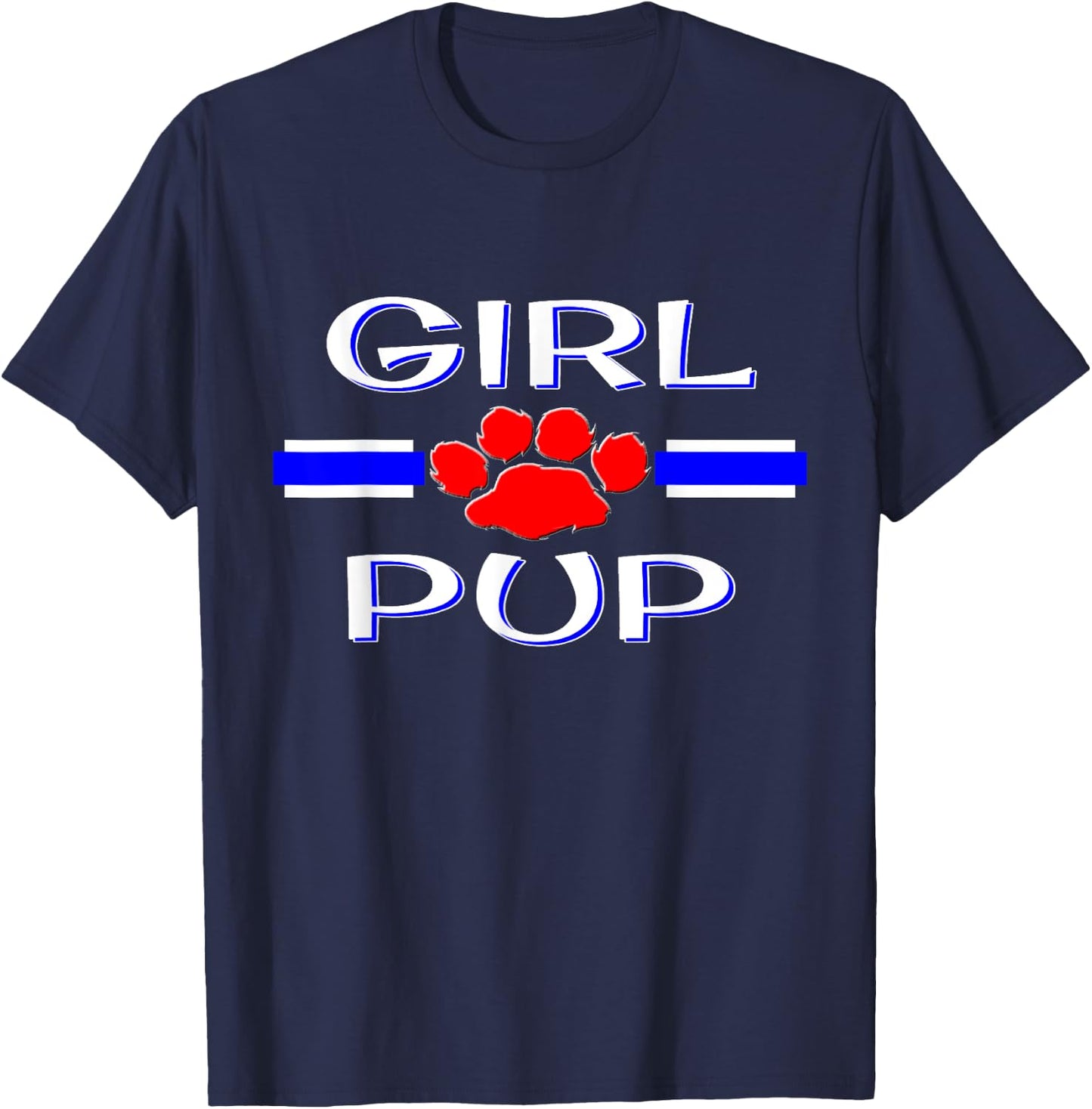 Girl Pup Play Gear, Human PetPlay Gift, BDSM Puppy Fetish T-Shirt - T-Shirt | Navy