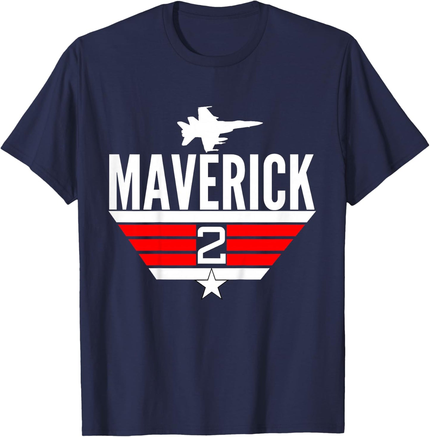 2 Year Old Top Maverick Jet Birthday Party Theme Shirt T-Shirt - T-Shirt | Navy
