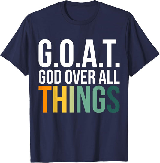 G.O.A.T. God Over All Things T-Shirt - T-Shirt | Navy
