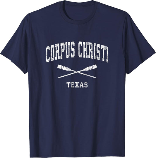 Corpus Christi Texas Vintage Nautical Paddles Sports Oars T-Shirt - T-Shirt | Navy