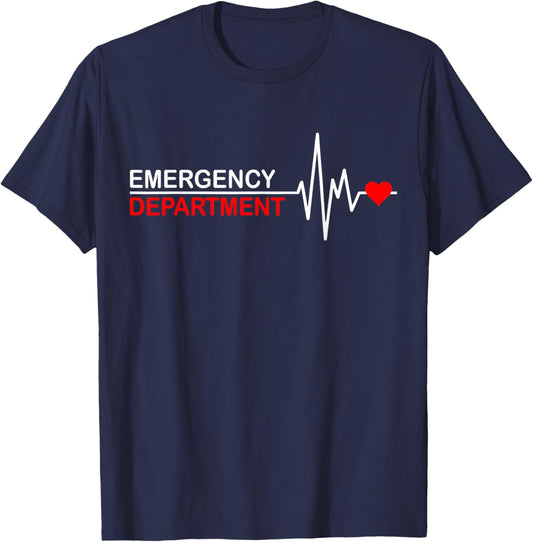 Emergency Department Emergency Room Healthcare Nursing Nurse T-Shirt - T-Shirt | Navy