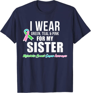 Metastatic Breast Cancer Shirt for Sister Cancer Awareness T-Shirt - T-Shirt | Navy