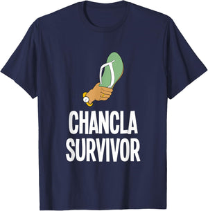 La Chancla Survivor Mexican Flip Flop Hispanic Spanish T-Shirt - T-Shirt | Navy