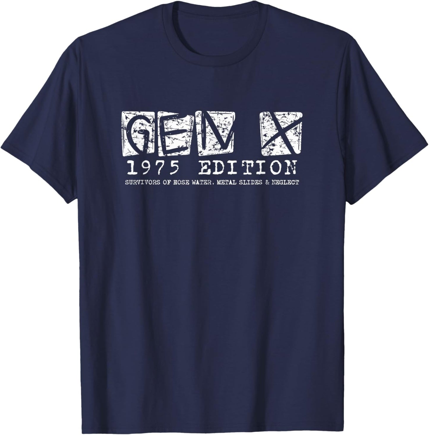 Gen X 1975 Edition 50th Birthday Retro Generation X Gen Xer T-Shirt - T-Shirt | Navy