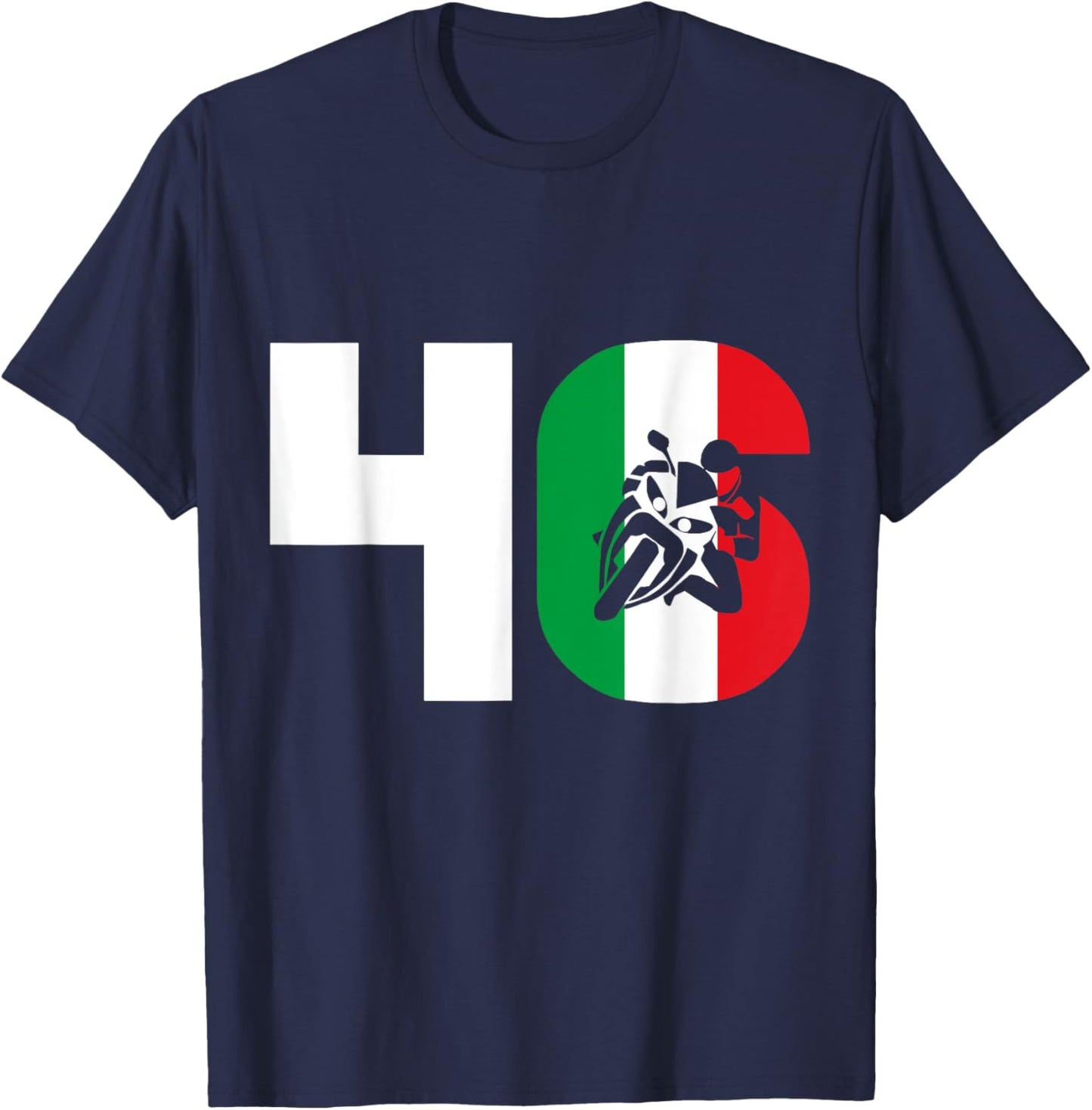 Motorrad Moto 46 Italien Motorradfahrer T-Shirt - T-Shirt | Navy