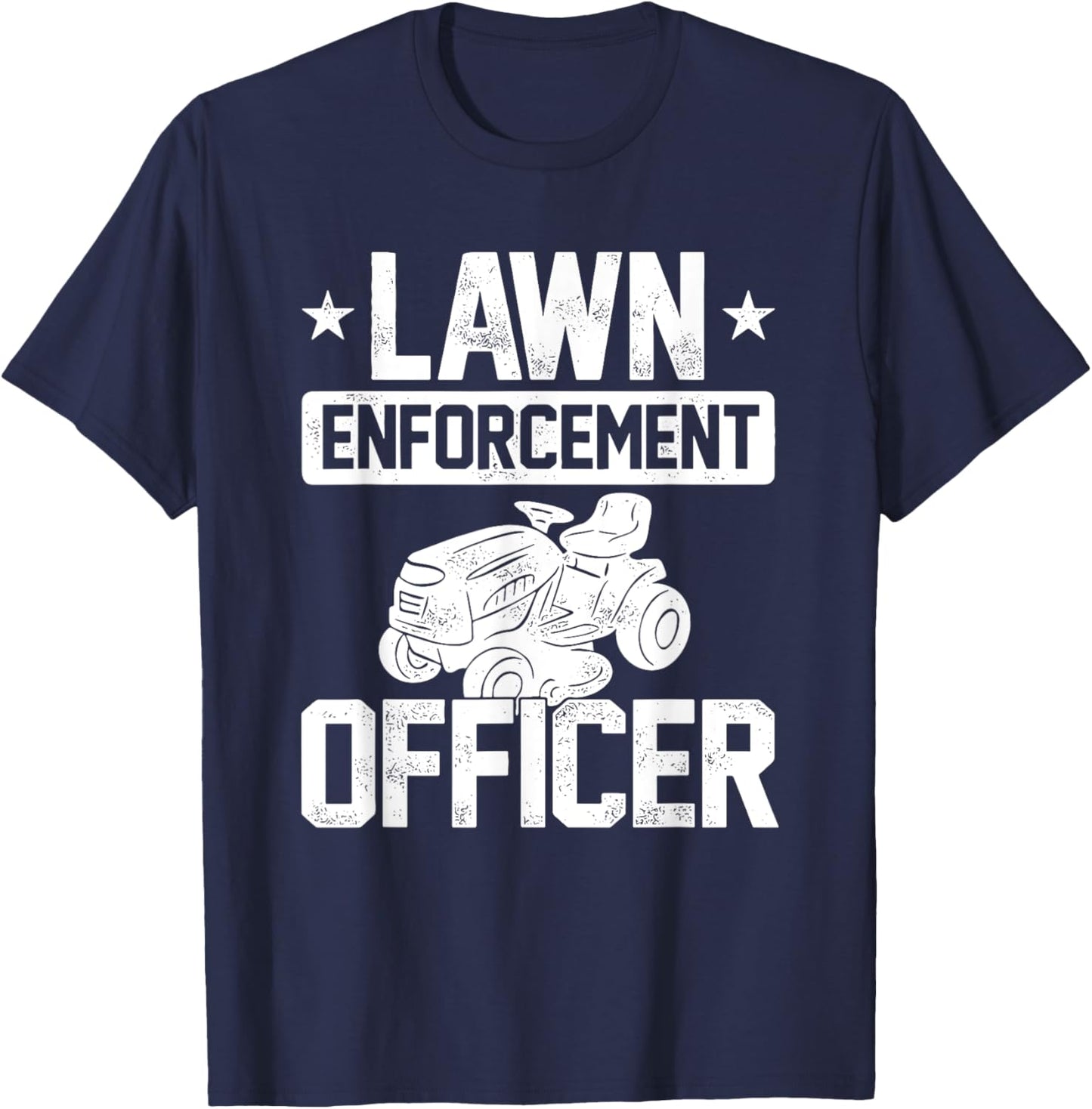 Sparta Buy Lawn Enforcement Officer - Black, -Adults, Classic Fit, Short Sleeve, , Small T-Shirt - T-Shirt | Navy