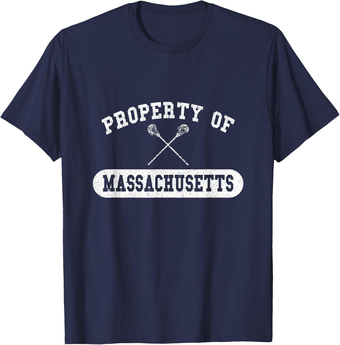 Property of Massachusetts Lacrosse T-Shirt - T-Shirt | Navy