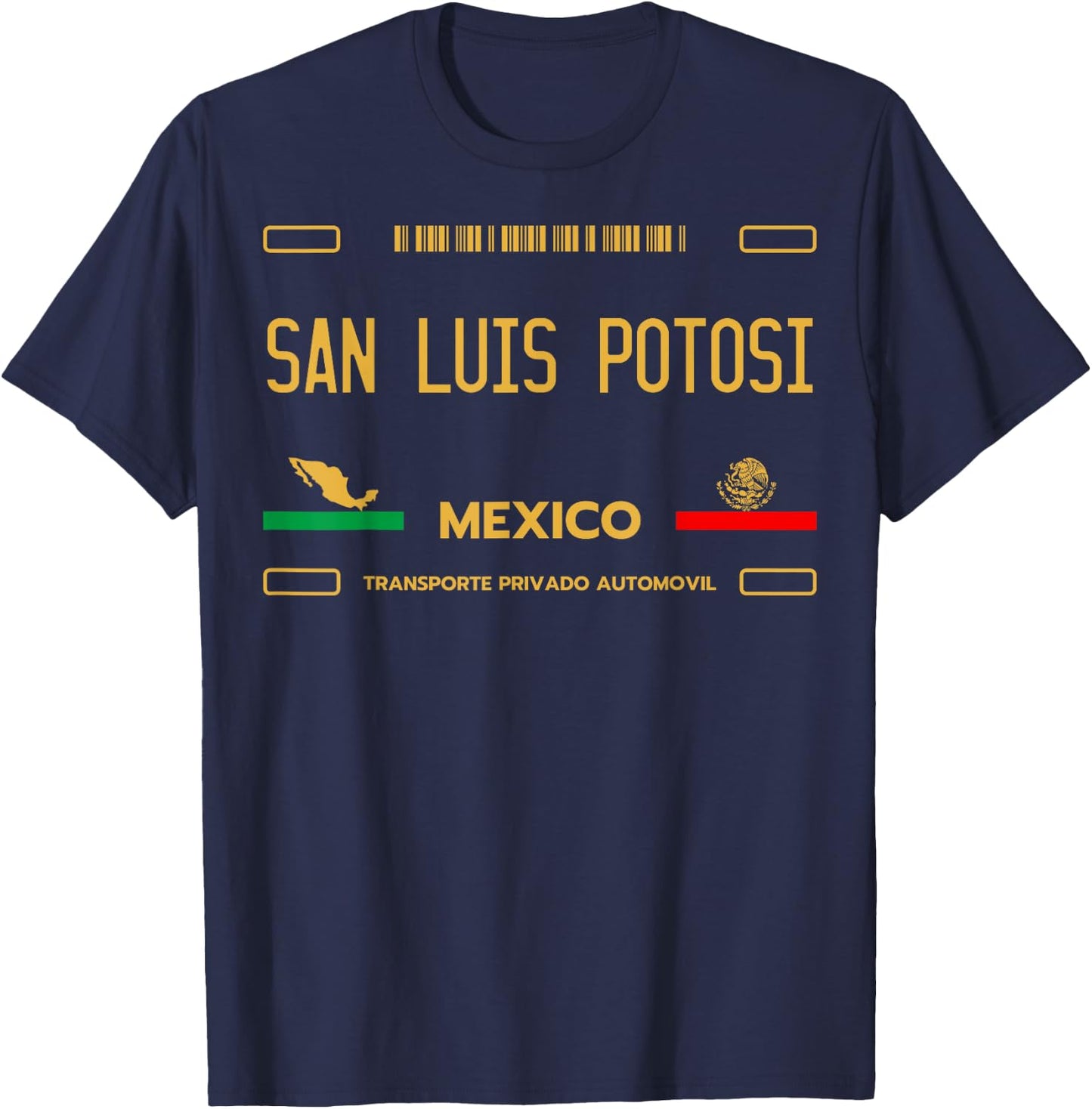San Luis Potosi License Plate, San Luis Potosi T-Shirt - T-Shirt | Navy