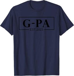 First Time G-pa Gifts New G-pa Expecting G-pa 2023 T-Shirt - T-Shirt | Navy