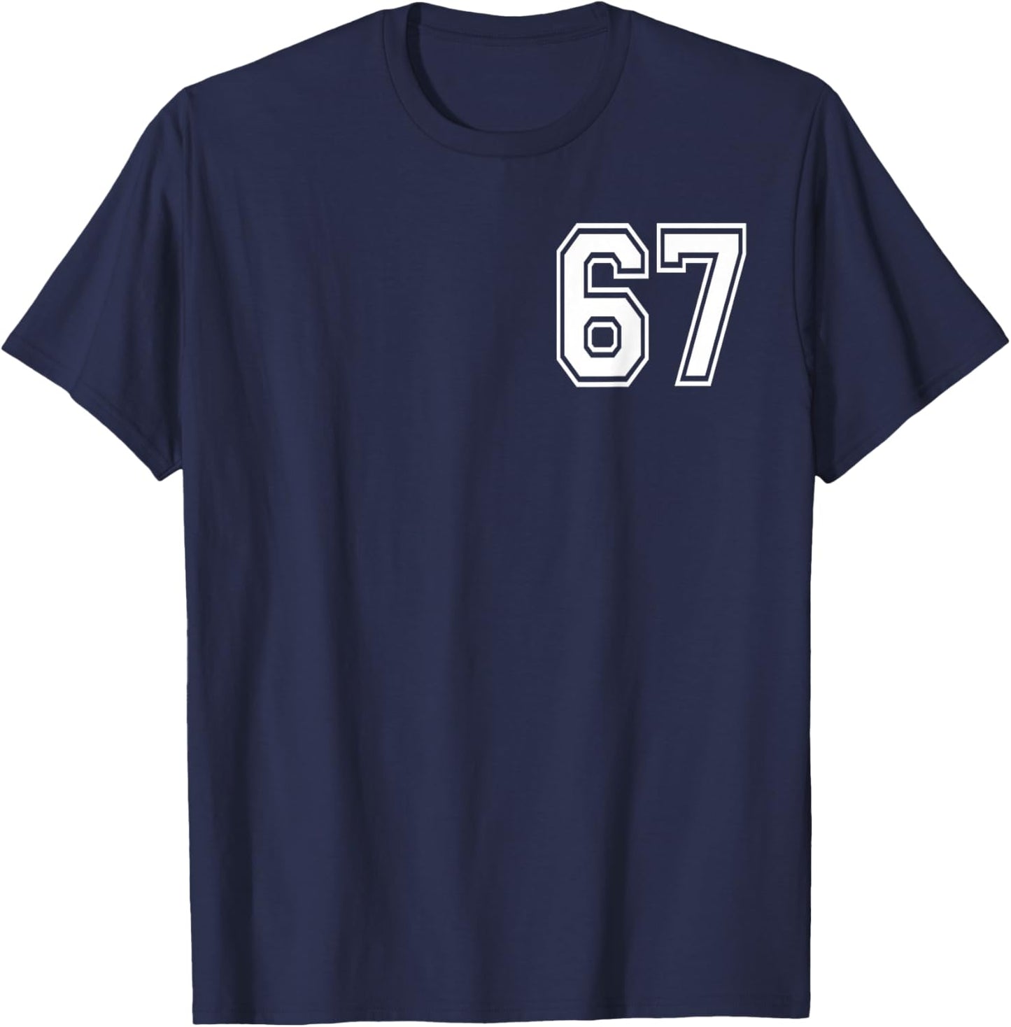 Number 67 in White T-Shirt - T-Shirt | Navy