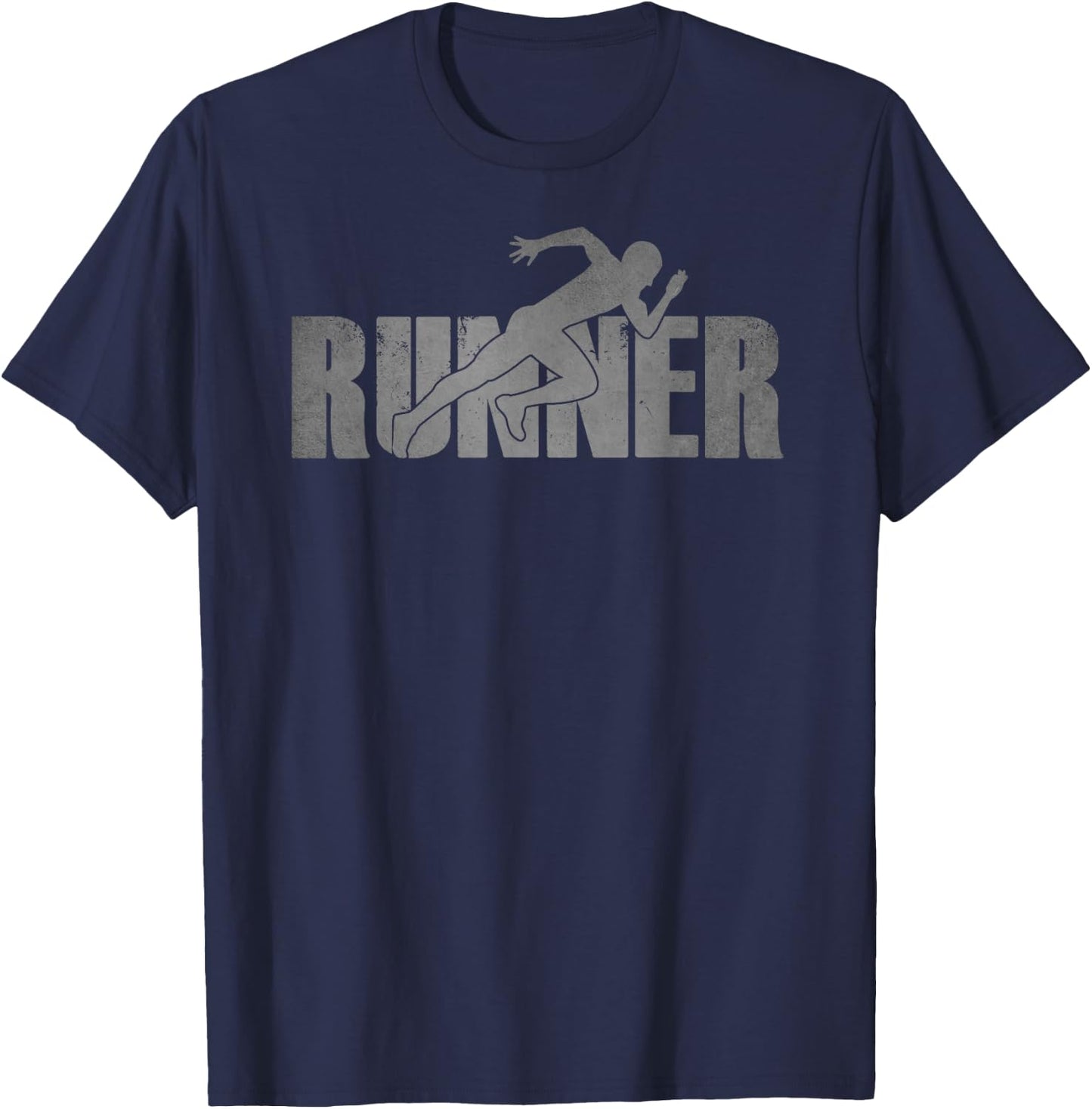 RUNNER Track & Field Cross Country Running Athlete Vintage T-Shirt - T-Shirt | Navy