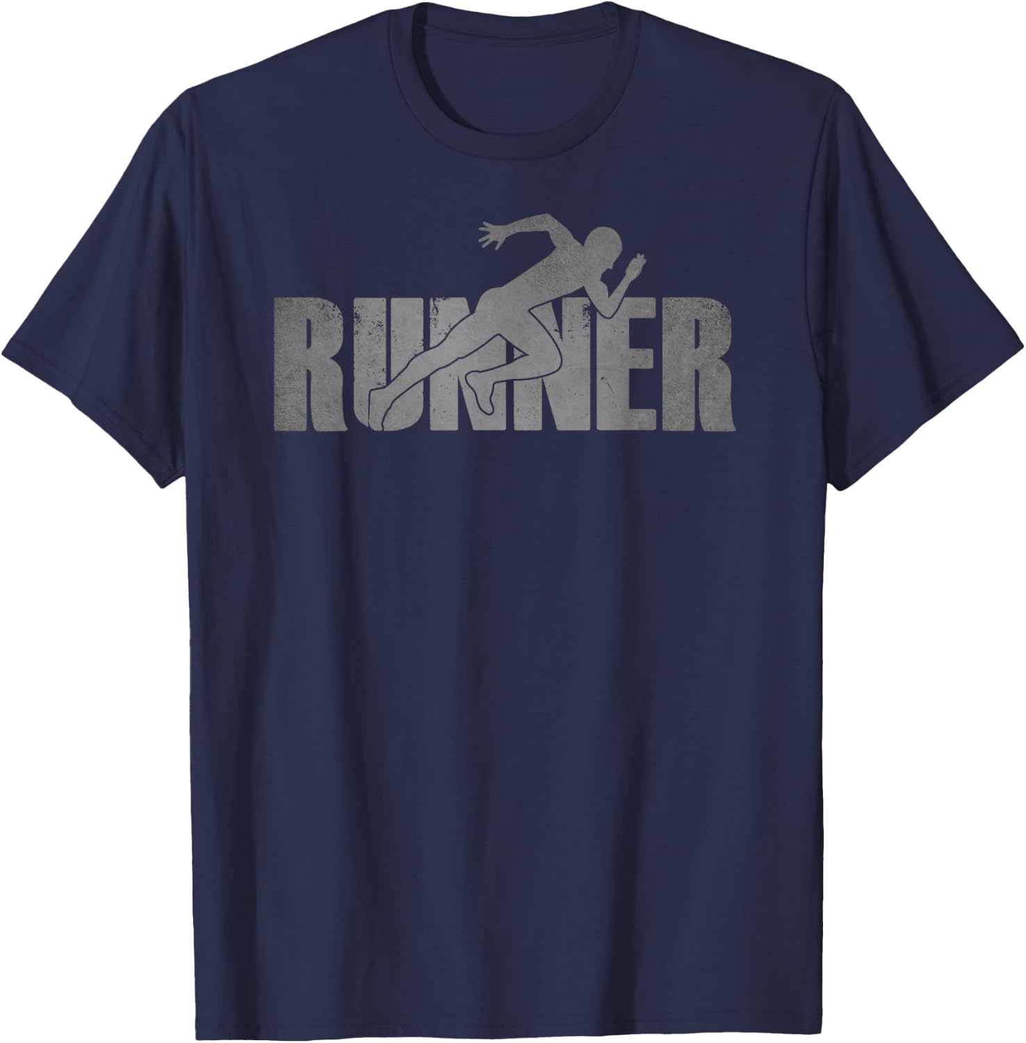 RUNNER Track & Field Cross Country Running Athlete Vintage T-Shirt - T-Shirt | Navy