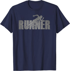 RUNNER Track & Field Cross Country Running Athlete Vintage T-Shirt - T-Shirt | Navy