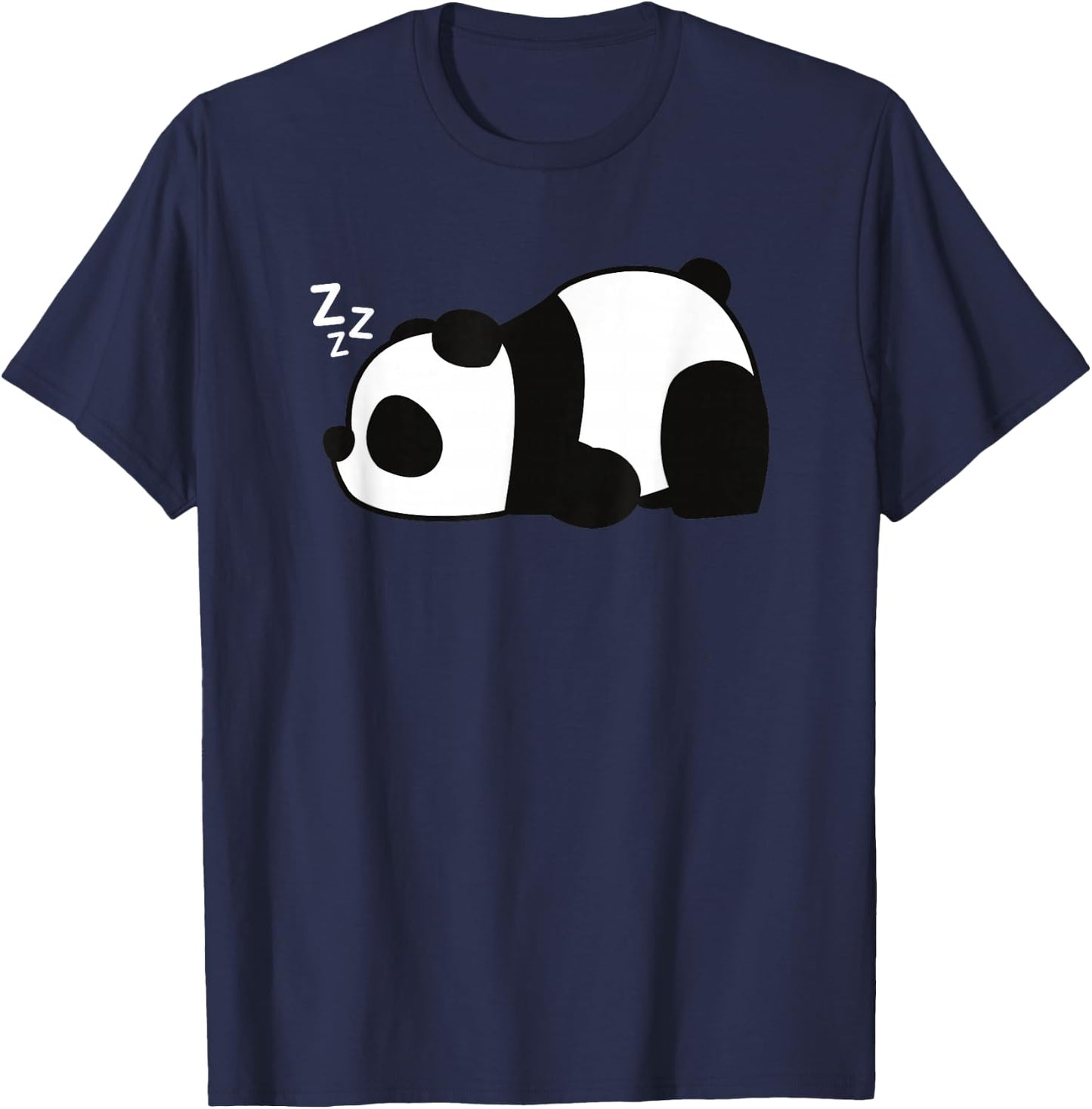 Funny Lazy Panda Bear Sleeping Grumpy Cute Animal Meme T-Shirt - T-Shirt | Navy