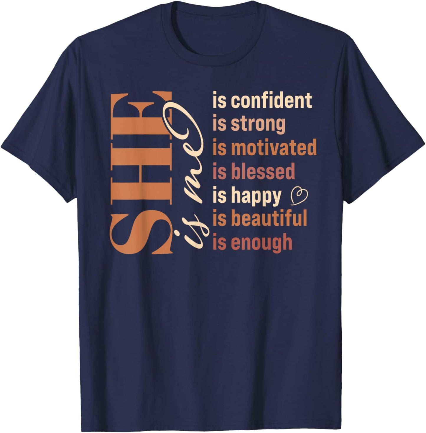 She Is Me Strong Educated Blessed Black History Women Girls T-Shirt - T-Shirt | Navy