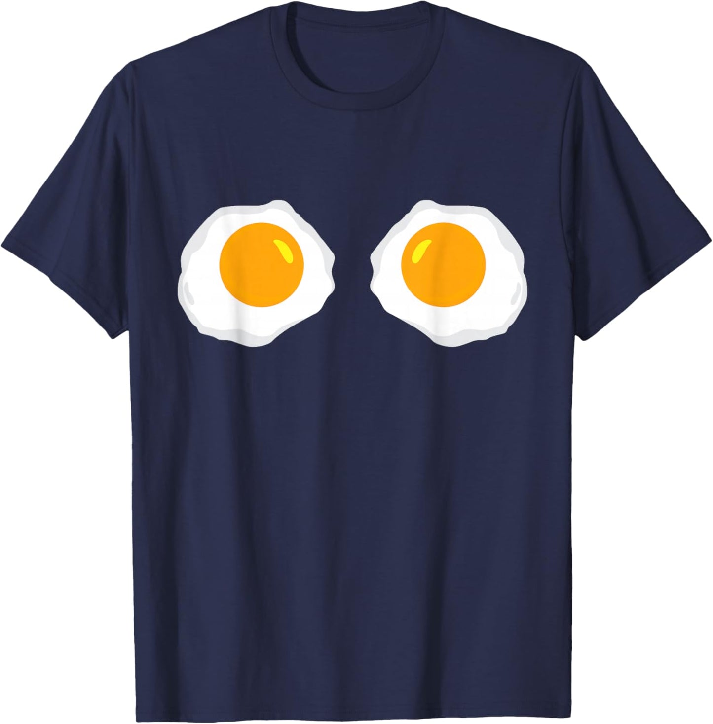 Fried Eggs Funny Bikini Costume Sunny Side Up Egg Brassiere T-Shirt - T-Shirt | Navy