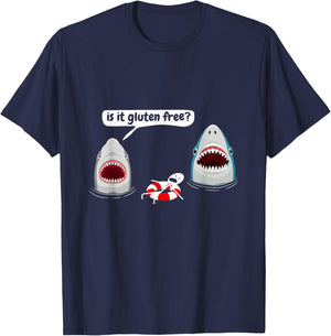 Is It Gluten Free, Funny Shark Lovers Costume Sharks T-Shirt - T-Shirt | Navy