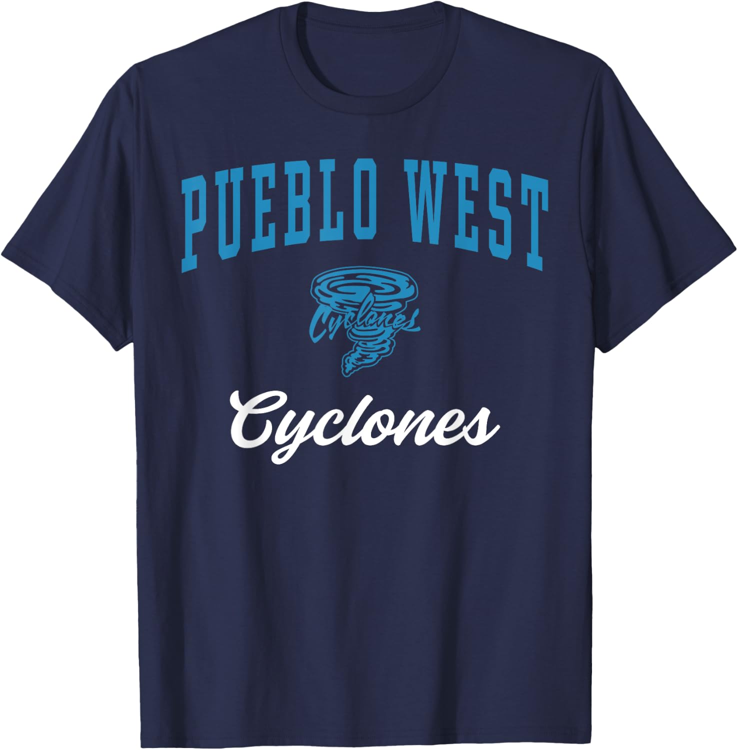 Pueblo West High School Cyclones C3 T-Shirt - T-Shirt | Navy