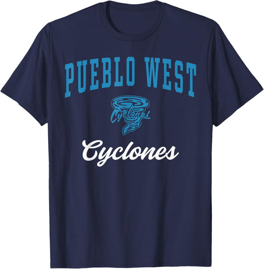Pueblo West High School Cyclones C3 T-Shirt - T-Shirt | Navy