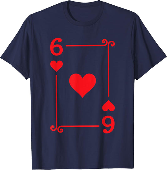 Playing Cards Costume - 6 Hearts Card - Six Card T-Shirt - T-Shirt | Navy