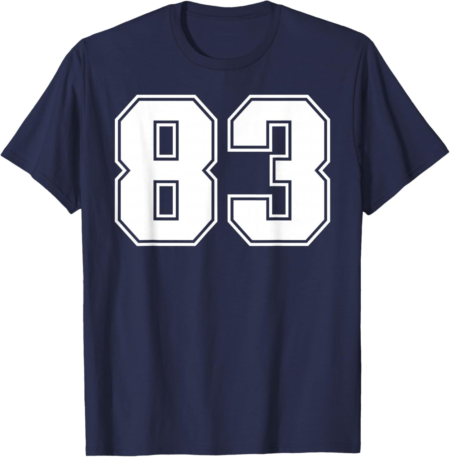 83 Number Eighty-Three Team Sports Graphic Varsity Matching T-Shirt - T-Shirt | Navy