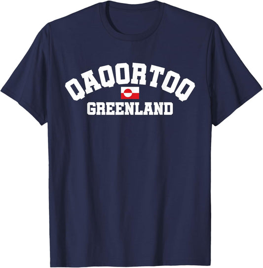 Qaqortoq Greenland, Greenland Flag, Qaqortoq T-Shirt - T-Shirt | Navy