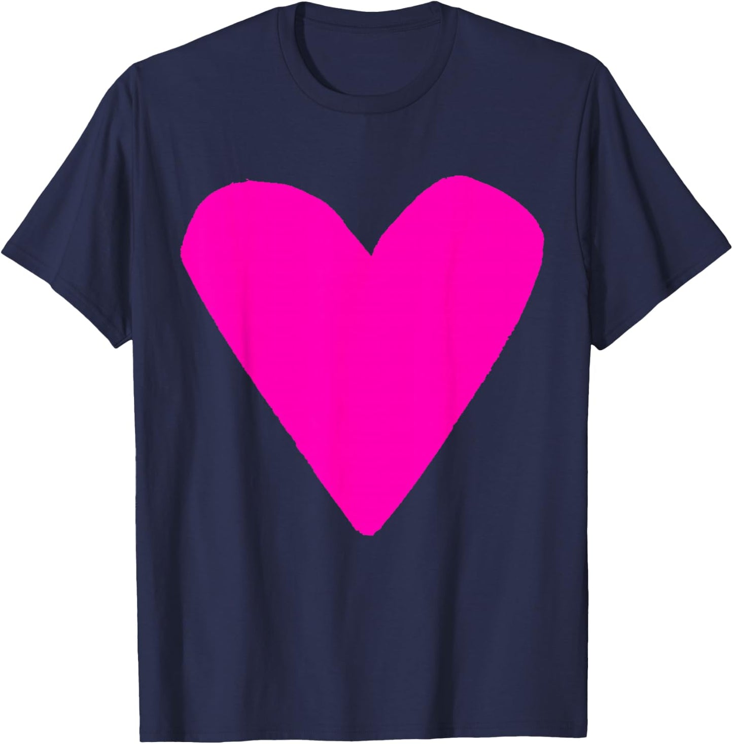 Pink Heart Black T-Shirt - T-Shirt | Navy
