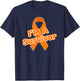 Kidney Cancer Awareness Survivor Gift Orange Ribbon T-Shirt - T-Shirt | Navy