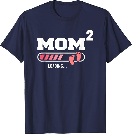 Mom 2 Second Time Mom Funny Mom Of Two Mother's Day T-Shirt - T-Shirt | Navy