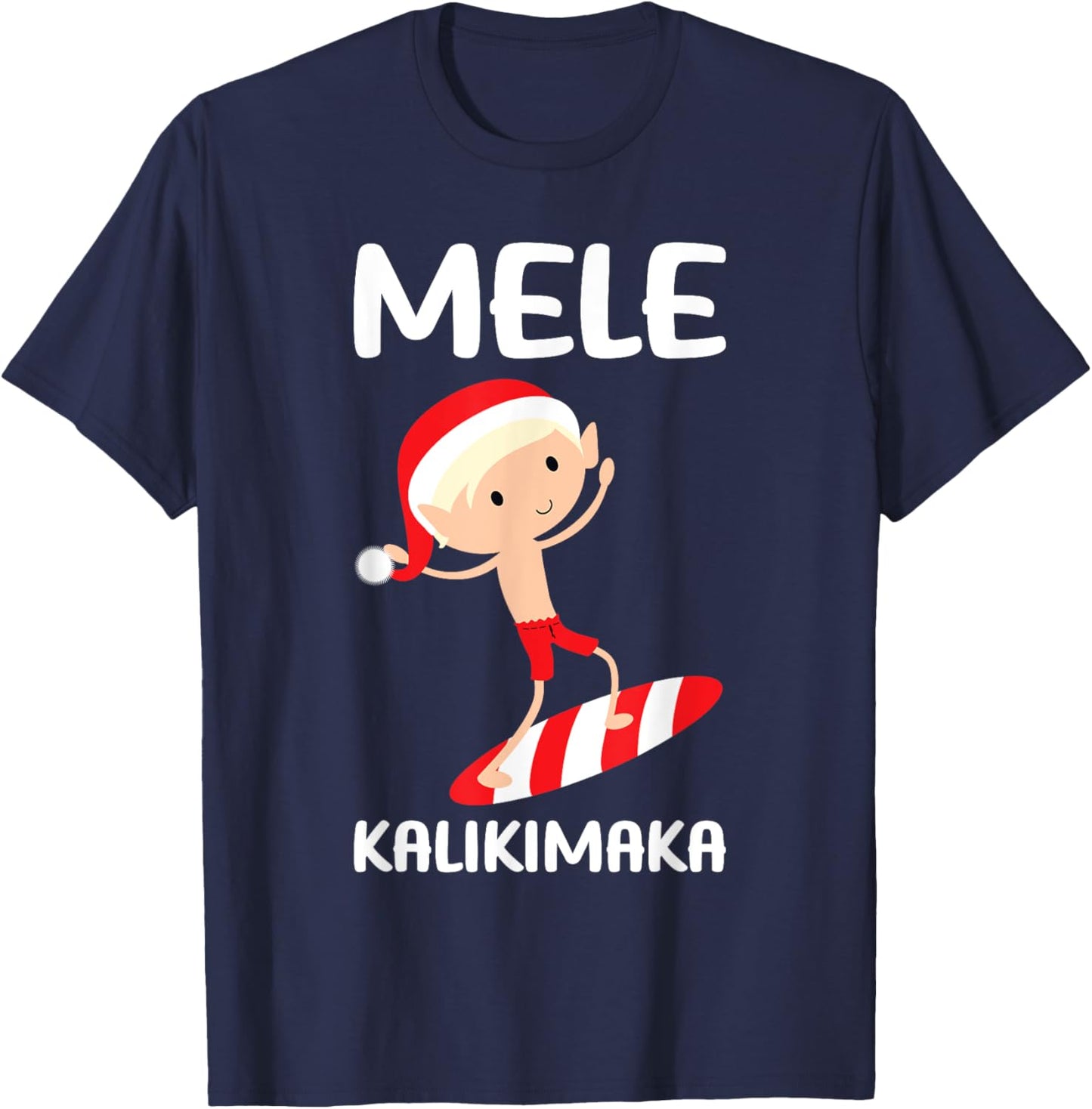 Mele Kalikimaka Hawaiian Christmas Surfing Kids Boys Hawaii T-Shirt - T-Shirt | Navy
