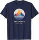 Minimalistic Annapurna Base Camp Mountain Motif Hiking T-Shirt - T-Shirt | Navy