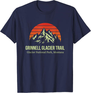 Grinnell Glacier Trail National Park Montana Outdoors Hiking T-Shirt - T-Shirt | Navy