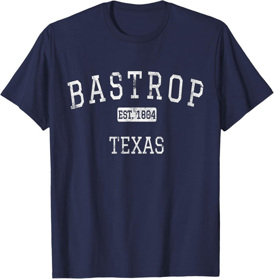Bastrop Texas TX Vintage T-Shirt - T-Shirt | Navy