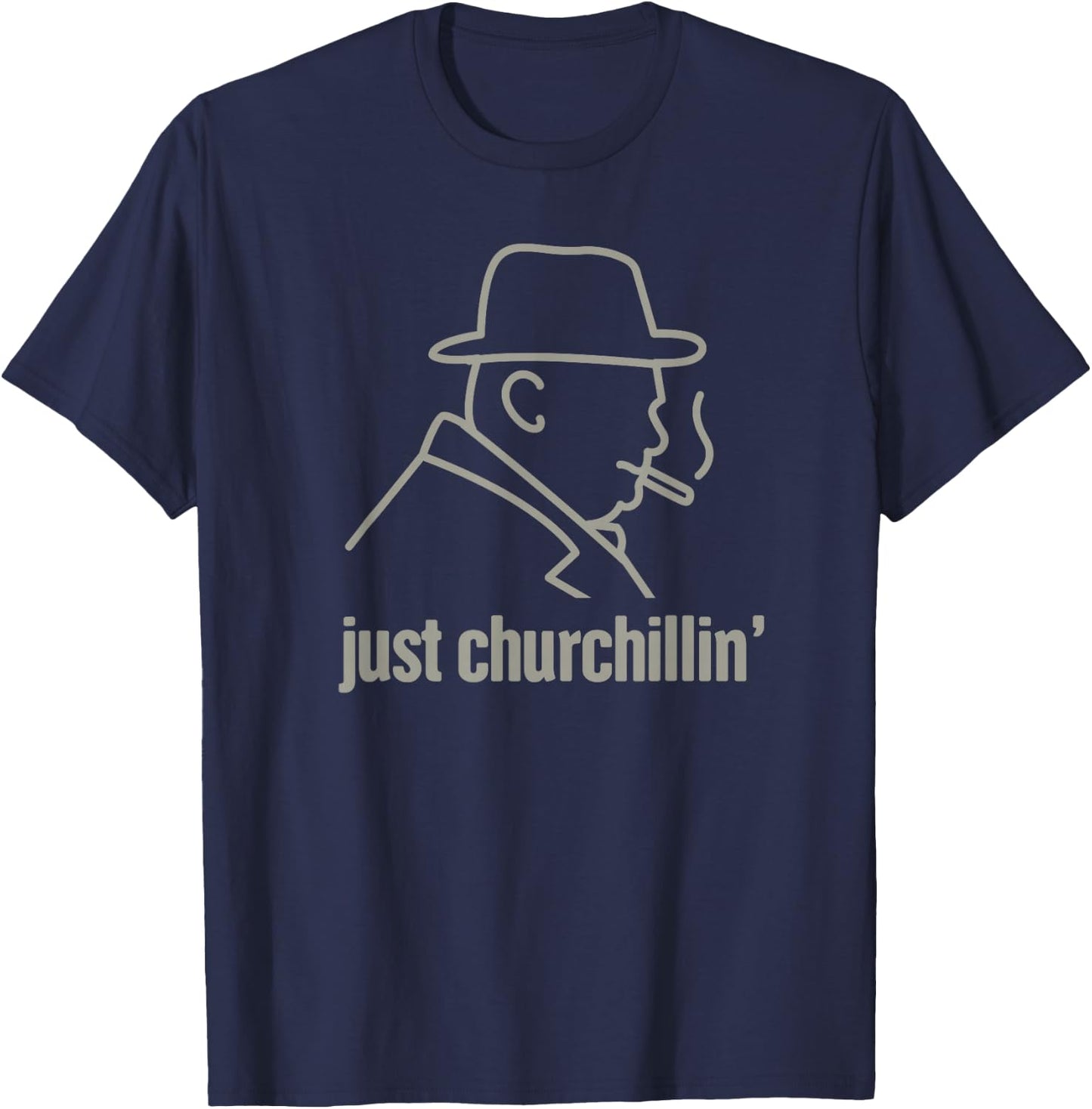 Funny Winston Churchill /WWII Battle of Britain T-Shirt - T-Shirt | Navy