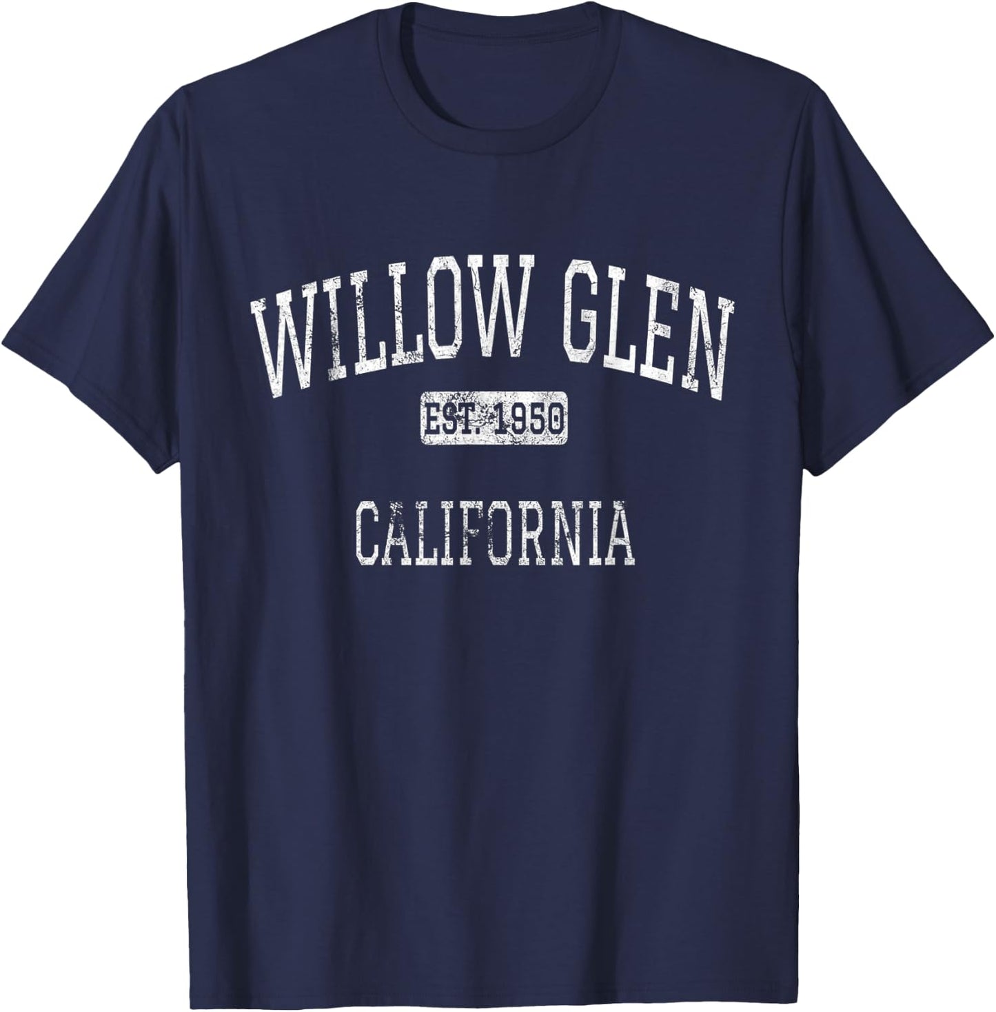 Willow Glen California San Jose CA Vintage T-Shirt - T-Shirt | Navy