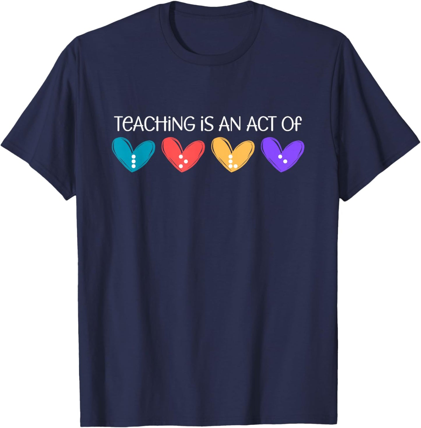 TVI Teaching Is an Act of Love Simulated Braille Teacher T-Shirt - T-Shirt | Navy