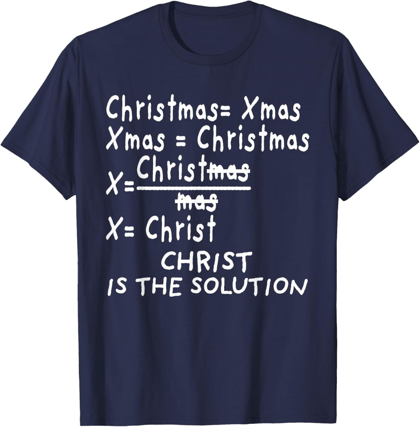 Christ Is the Solution for Catholic Christmas Math Teacher Women Kids T-Shirt - T-Shirt | Navy