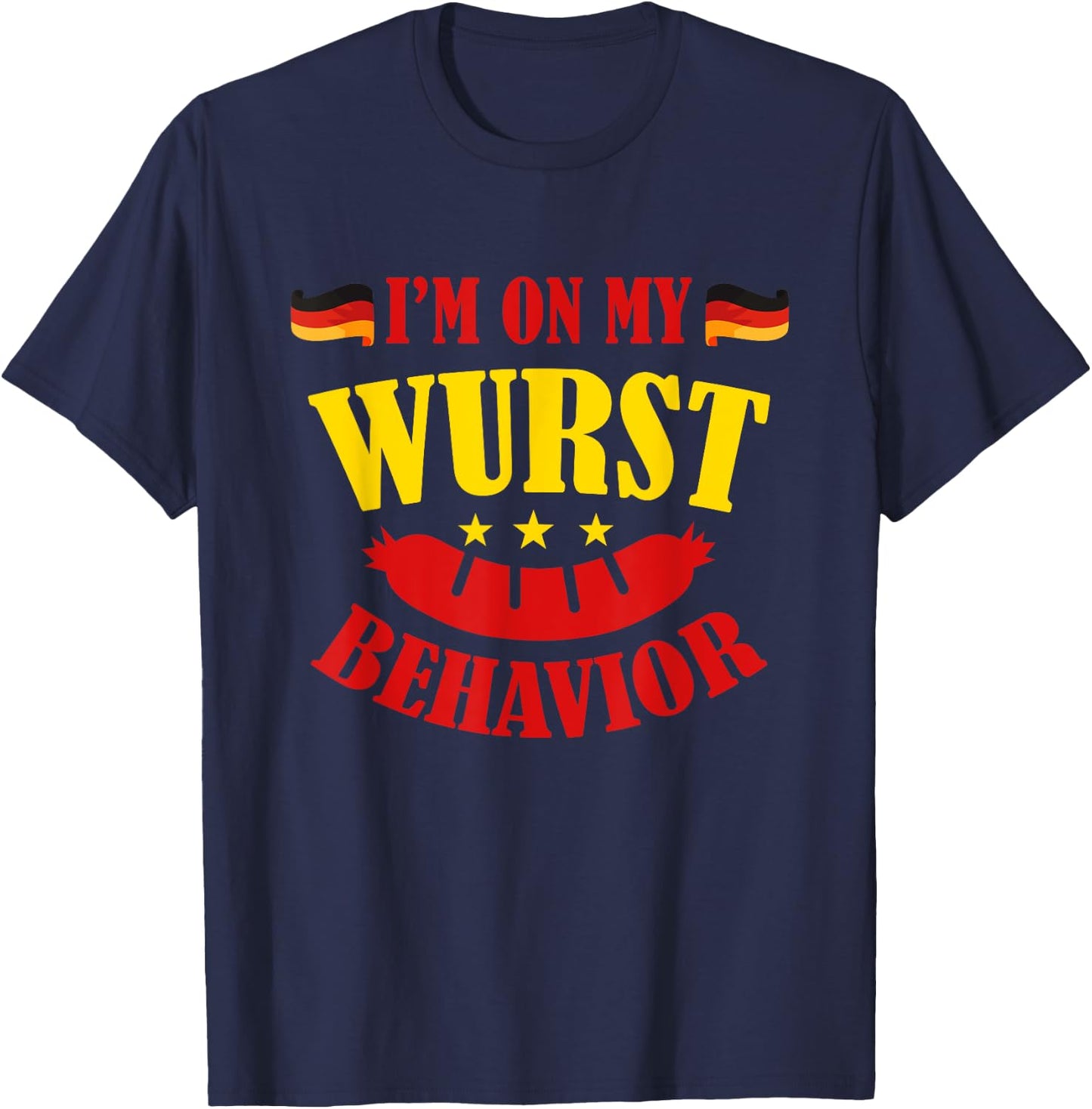 German Oktoberfest Shirt Funny Wurstfest Costume Men Gift T-Shirt - T-Shirt | Navy