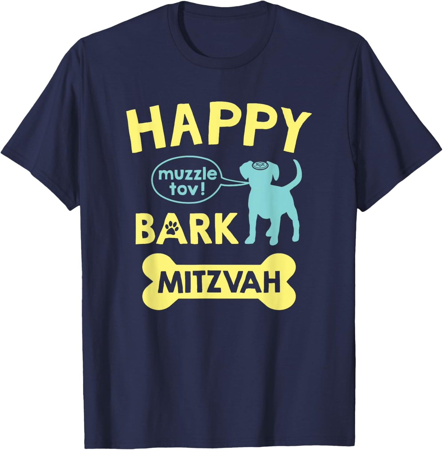 Bark Mitzvah | Dog Lover Funny Jewish Bar Mitzvah Dogs Gift T-Shirt - T-Shirt | Navy