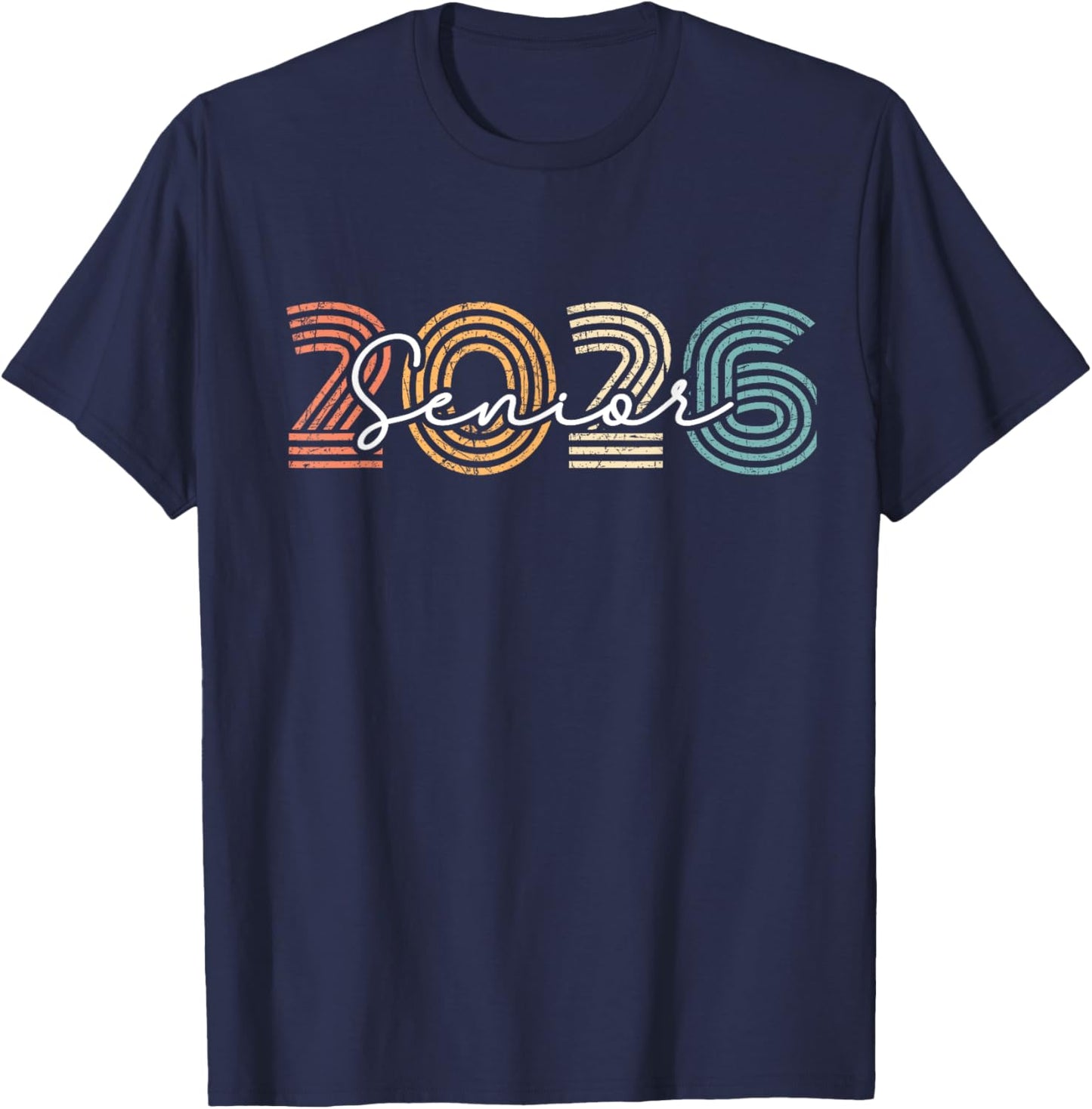 Class of 2026 Senior Retro Graduation Vintage Grad T-Shirt - T-Shirt | Navy